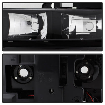 xTune Chevy Suburban 94-98 Headlights w/ Corner & Parking Lights 8pcs Black HD-JH-CCK88-AM-BK-SET