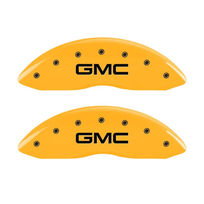 MGP 2 Caliper Covers Engraved Front GMC Yellow Finish Black Characters 2004 GMC Canyon