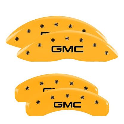 MGP 4 Caliper Covers Engraved Front & Rear GMC Yellow Finish Black Char 2007 GMC Savana 1500