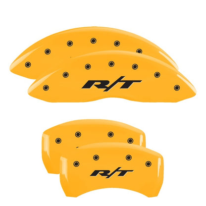 MGP 4 Caliper Covers Engraved Front & Rear Durango Yellow Finish Black Char 2007 Dodge Durango