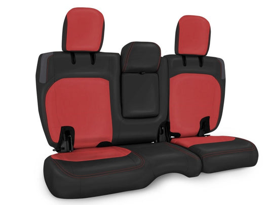 PRP 2018+ Jeep Wrangler JLU/4 door Rear Bench Cover with Leather Interior - Black/Red