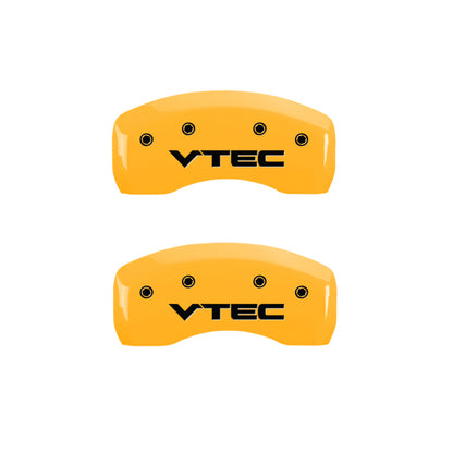 MGP 4 Caliper Covers Engraved Front & Rear Vtech Yellow Finish Black Char 2000 Honda Accord