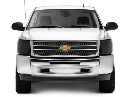 Raxiom 07-14 Chevrolet Silverado 1500 HD Axial OEM RepHeadlights- Chrome Housing- Smoked Lens