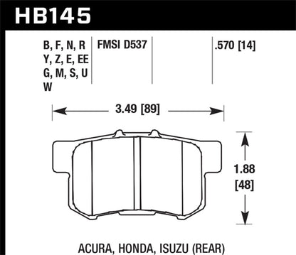 Hawk - 06+ Civic Si HPS Street Rear  Brake Pads