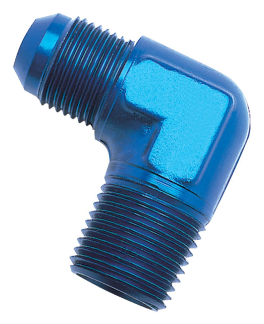 Russell Performance -3 AN to 1/8in NPT 90 Degree Flare to Pipe Adapter (Blue)
