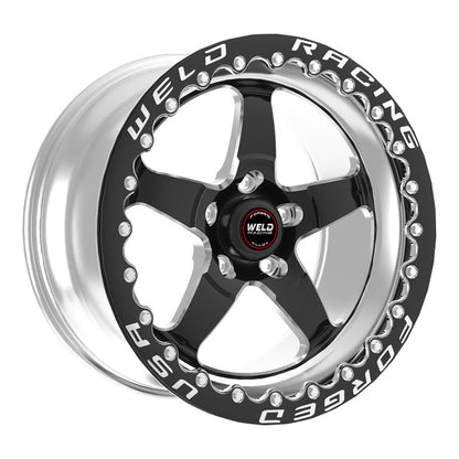 Weld S71 15x8.33 / 5x4.5 BP / 5.5in. BS Black Wheel (Low Pad) - Black Single Beadlock MT