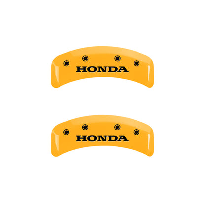 MGP 4 Caliper Covers Engraved Front & Rear Honda Yellow finish black ch