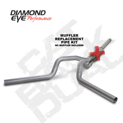 Diamond Eye KIT 4in CB MFLR RPLCMENT PIPE DUAL AL: 94-97 FORD 7.3L F250/F350 PWRSTROKE