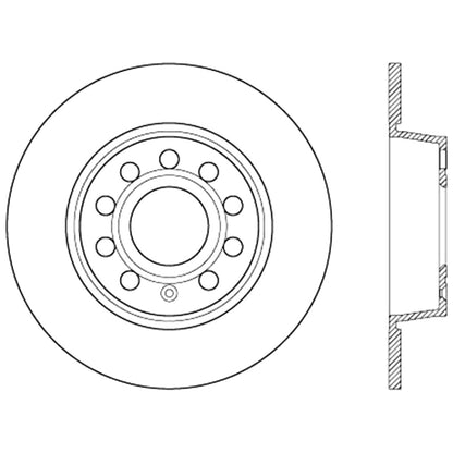 Stoptech 10-13 VW Golf/GTI/Jetta w/ 272mm Rear Disc Rear Premium High Carbon Cryo Brake Rotor