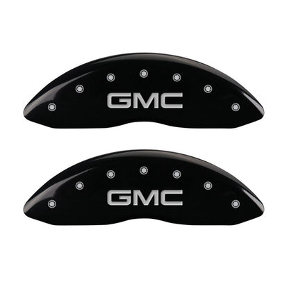 MGP 2 Caliper Covers Engraved Front GMC Black Finish Silver Characters 2008 GMC Canyon