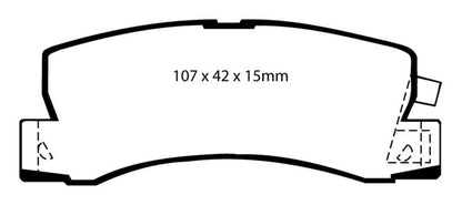 EBC 90-91 Lexus ES250 2.5 Redstuff Rear Brake Pads