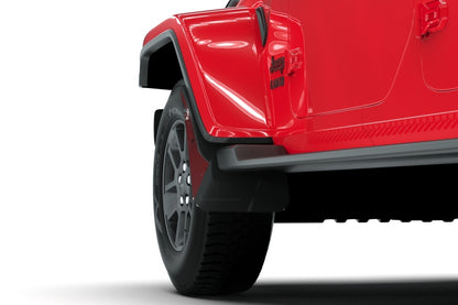 Rally Armor 19-24 Jeep Gladiator JT (Incl. Overland/Sport/Sport S) Black Mud Flap w/Met. Black Logo