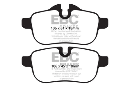 EBC 09+ BMW Z4 3.0 (E89) Greenstuff Rear Brake Pads