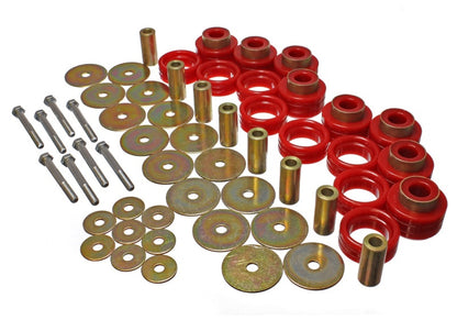 Energy Suspension Body Mount Set Inc. Hardware - Red