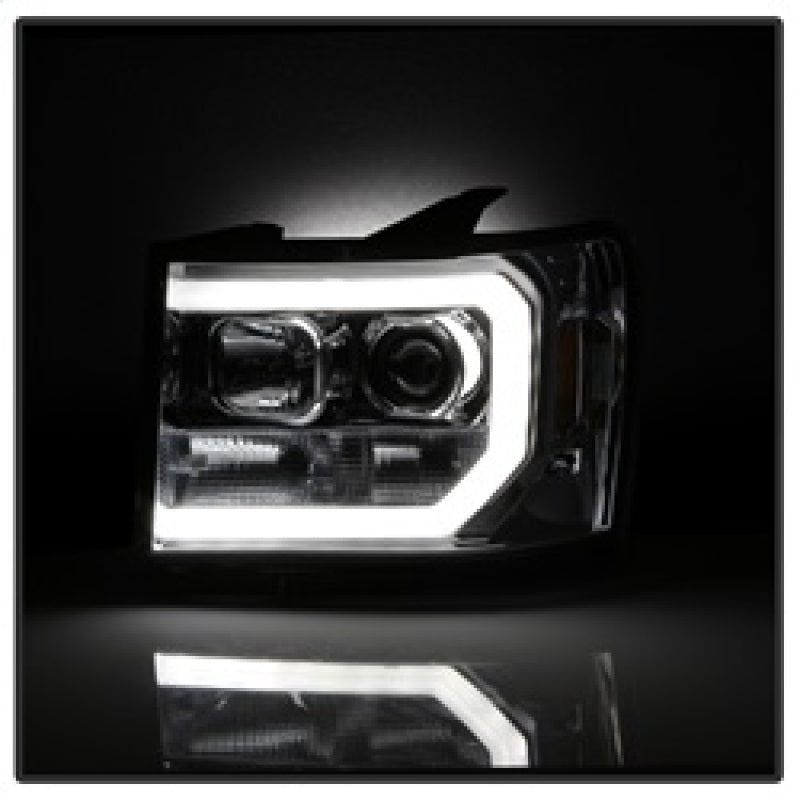 Spyder GMC Sierra 1500/2500/3500 07-13 V2 Projector Headlights - Chrome PRO-YD-GS07V2-LBDRL-C