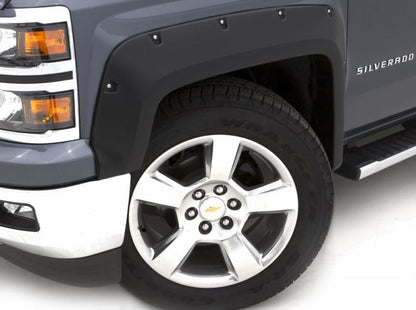 Lund 15-17 Chevy Silverado 2500 RX-Rivet Style Textured Elite Series Fender Flares - Black (2 Pc.)