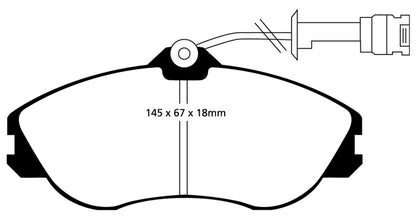 EBC 91-92 Audi 100 Quattro 2.3 (Girling) Redstuff Front Brake Pads