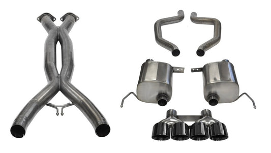 Corsa 15-19 Chevy Corvette Z06 3in Cat Back Exhaust Black Pro-Series Quad 4.5in Tip (Xtreme