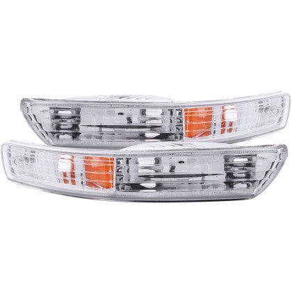 ANZO - 1998-2001 Acura Integra Euro Parking Lights Chrome w/ Amber Reflector