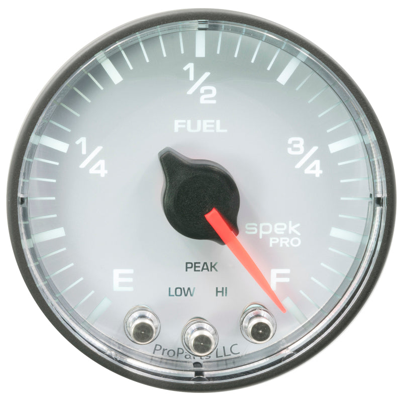 Autometer Spek-Pro Gauge Fuel Level 2 1/16in 0-270 Programmable Wht/Blk