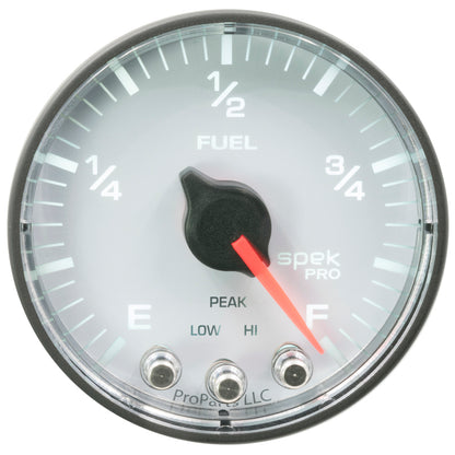 Autometer Spek-Pro Gauge Fuel Level 2 1/16in 0-270 Programmable Wht/Blk