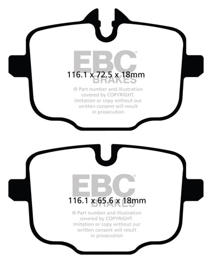 EBC 2021+ BMW M3/M4 3.0TT (G80/G82/G83 w/Cast Iron Rotors) Redstuff Rear Brake Pads