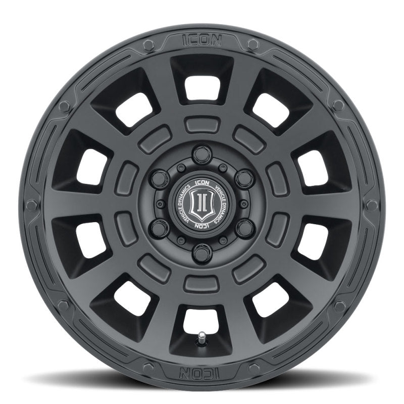 ICON Thrust 17x8.5 6x5.5 25mm Offset 5.75in BS 95.1mm Bore Satin Black Wheel