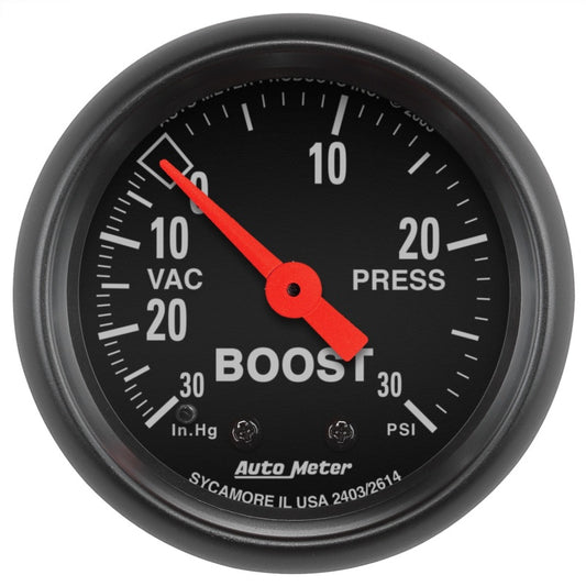 Autometer Z Series 52mm 30 In Hg.-Vac. / 30 PSI Boost / Vacuum Gauge