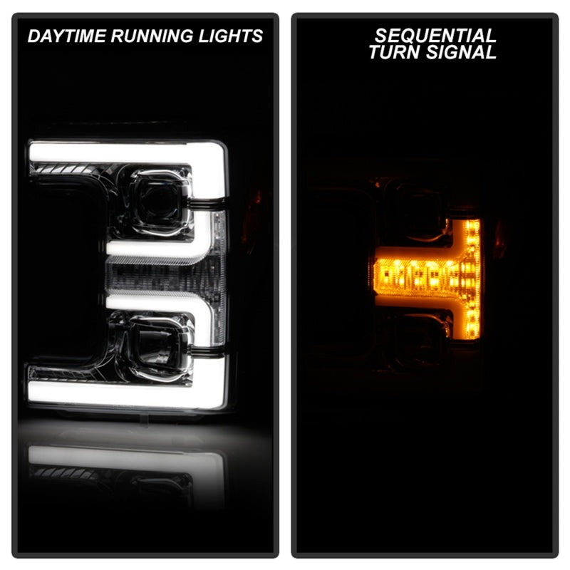 Spyder Ford F-250/F-350/F450 Super Duty 17-18 Projector Headlights Chrome PRO-YD-FS17-SBSEQ-C