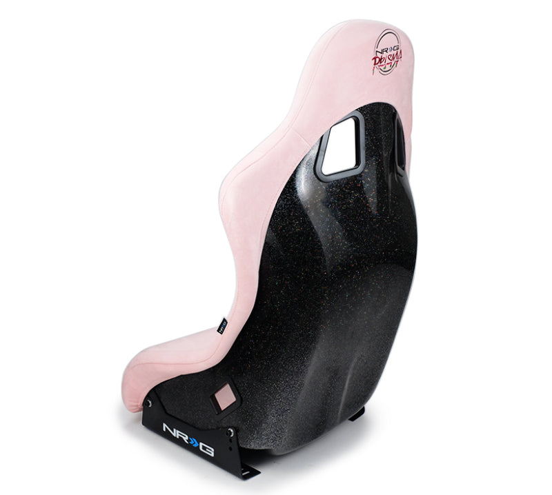 NRG FRP Bucket Seat Prisma Edition w/ Pearlized Back and Pink Alcantara (Medium)