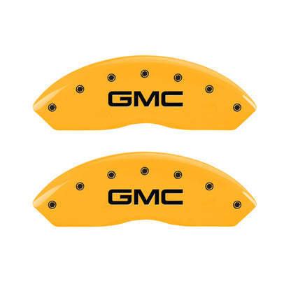 MGP 4 Caliper Covers Engraved Front & Rear GMC Yellow Finish Black Char 2016 GMC Savana 3500