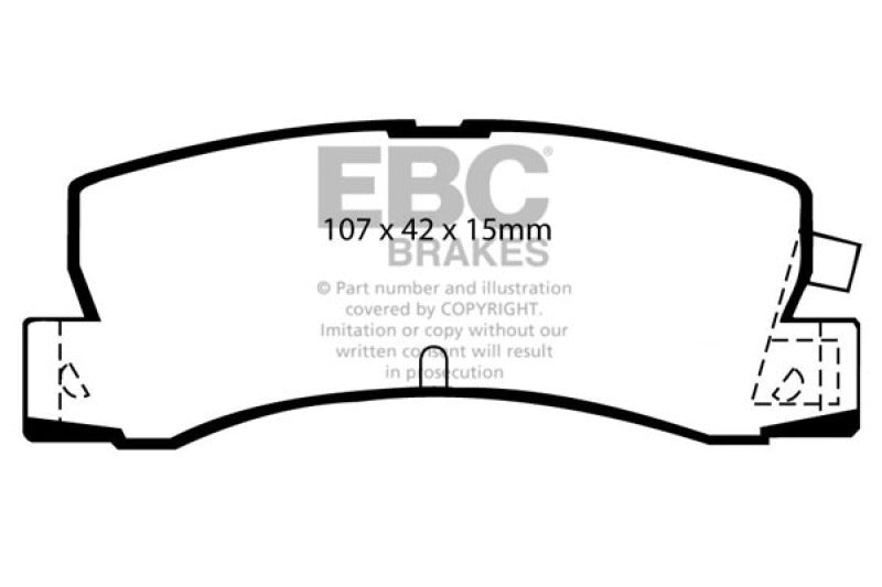 EBC 86-92 Toyota Corolla 1.6 Redstuff Rear Brake Pads