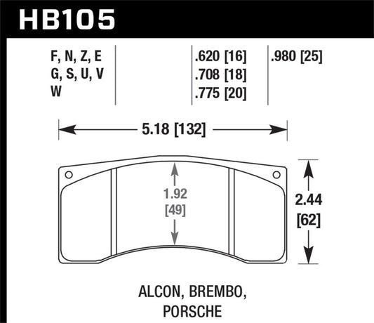 Hawk Alcon B Caliber Performance Ceramic Street Brake Pads