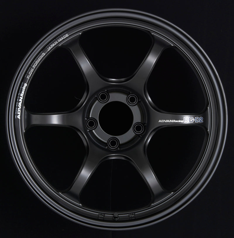 Advan RG-D2 18x9.5 +12 5-114.3 Semi Gloss Black Wheel