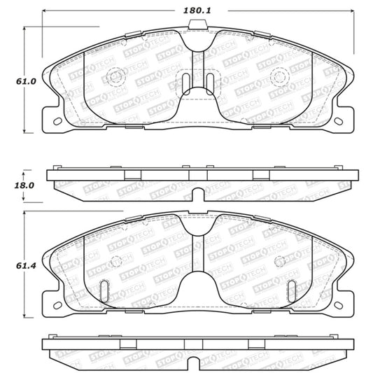 StopTech Sport Brake Pads w/Shims and Hardware - Rear