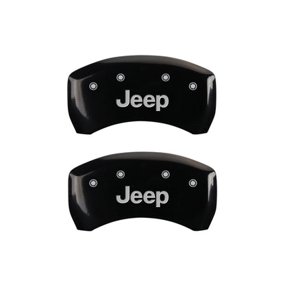 MGP 4 Caliper Covers Engraved Front & Rear JEEP Black finish silver ch