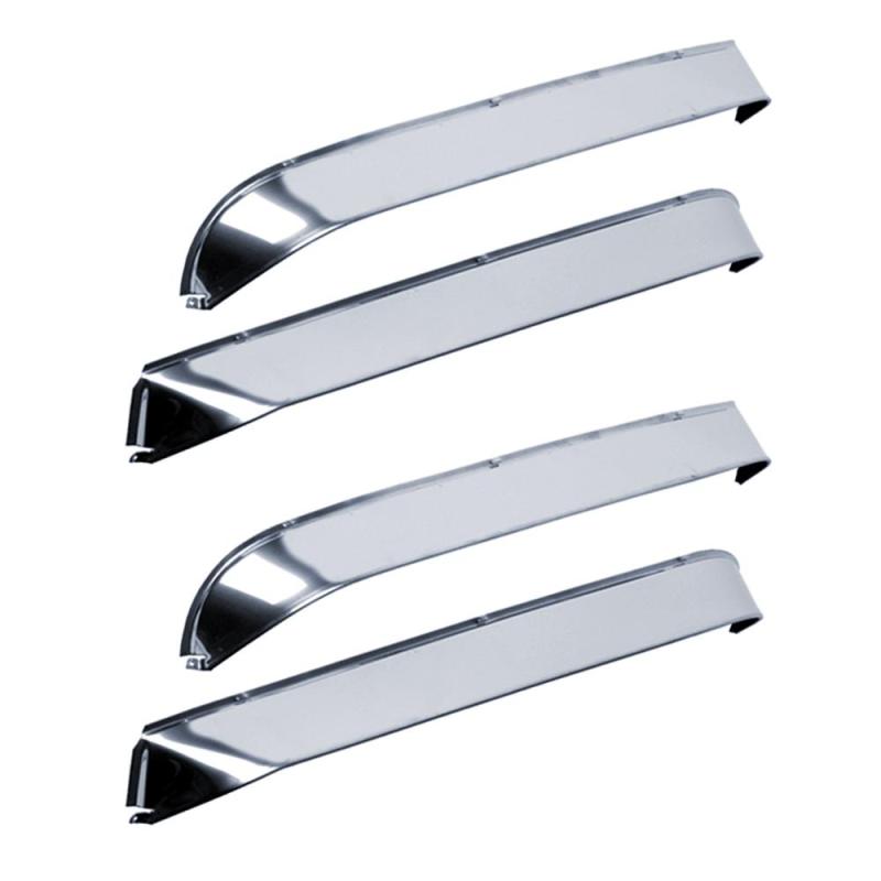 AVS 87-91 Ford LTD Crown Victoria Ventshade Front & Rear Window Deflectors 4pc - Stainless