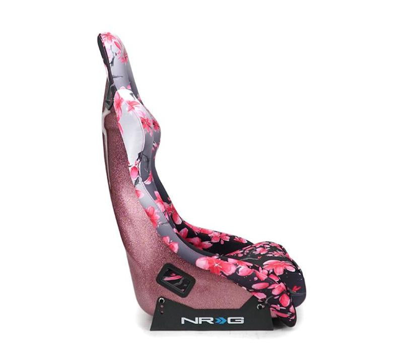 NRG FRP Bucket Seat PRISMA Japanese Cherry Blossom Edition W/ Pink Pearlized Back - Medium