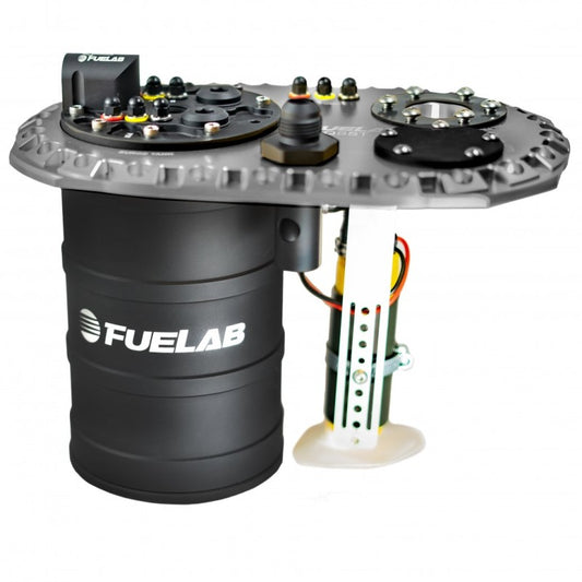 Fuelab Quick Service Surge Tank w/49614 Lift Pump & Dual 500LPH Brushed Pumps w/Controller -Titanium