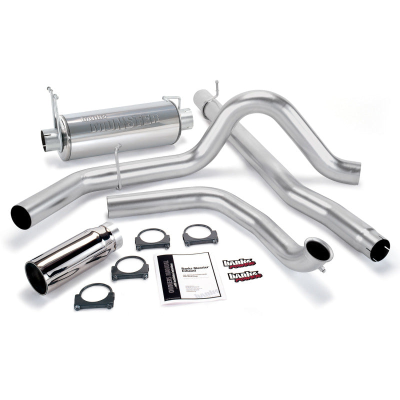 Banks Power 99 Ford 7.3L Truck Cat Monster Exhaust System - SS Single Exhaust w/ Chrome Tip