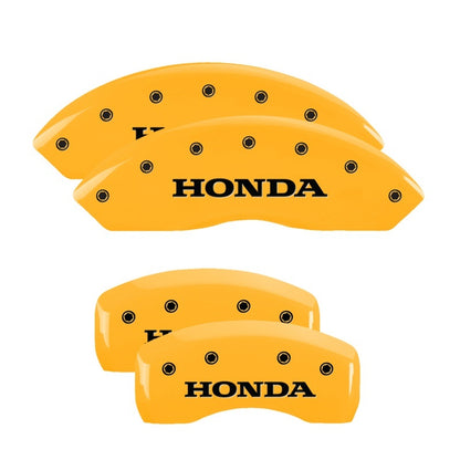 MGP 4 Caliper Covers Engraved Front & Rear Honda Yellow Finish Black Char 2006 Honda Accord