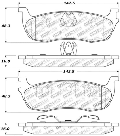 StopTech Sport Brake Pads w/Shims and Hardware - Front