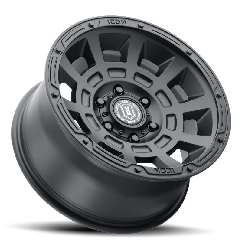 ICON Thrust 17x8.5 6x5.5 25mm Offset 5.75in BS 95.1mm Bore Satin Black Wheel