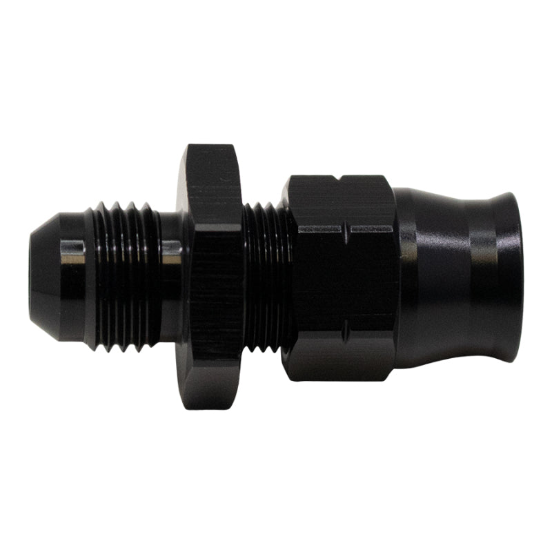 DeatschWerks 6AN Male Flare to 3/8in Hardline Compression Adapter - Anodized Matte Black