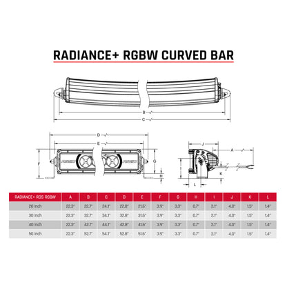 Rigid Industries Radiance+ Curved 50in. RGBW Light Bar