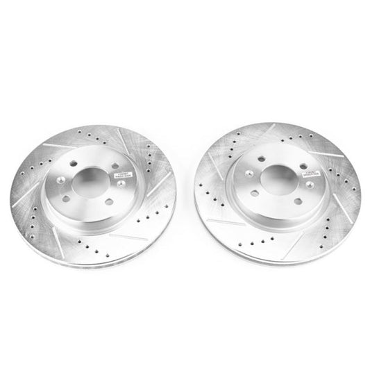 Power Stop 2018 Hyundai Accent Front Evolution Drilled & Slotted Rotors - Pair