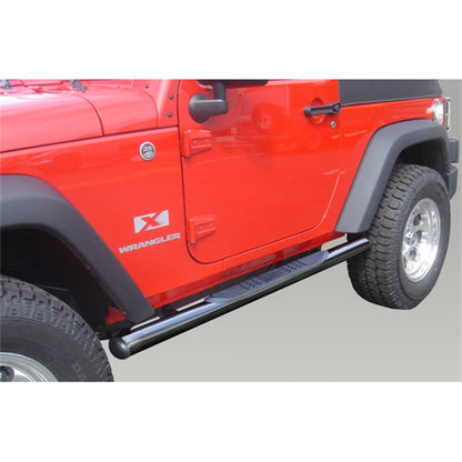 Rugged Ridge 3-In Round Side Steps Black 07-18 2-Door Jeep Wrangler