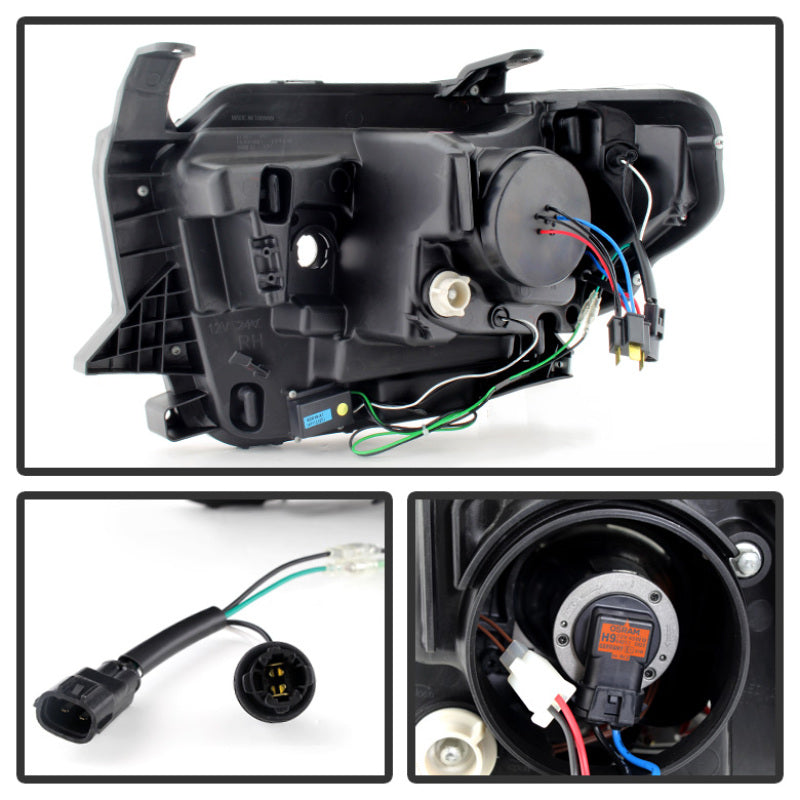 Spyder Toyota Tundra 2014-2016 Projector Headlights Light Bar DRL Black PRO-YD-TTU14-DRL-BK