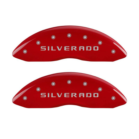 MGP 4 Caliper Covers Engraved Front & Rear MGP Red finish silver ch