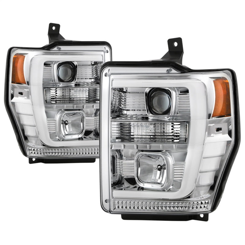 Spyder Ford F-250/350/450 08-10 V2 High-Power LED Headlights-Switch Back-Chrome PRO-YD-FS08PL-SBLB-C